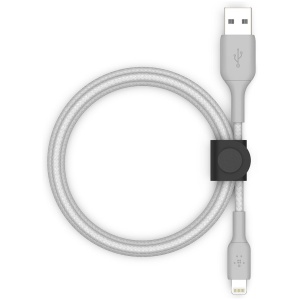 Lightning to USB-A Cable + Strap, Silver