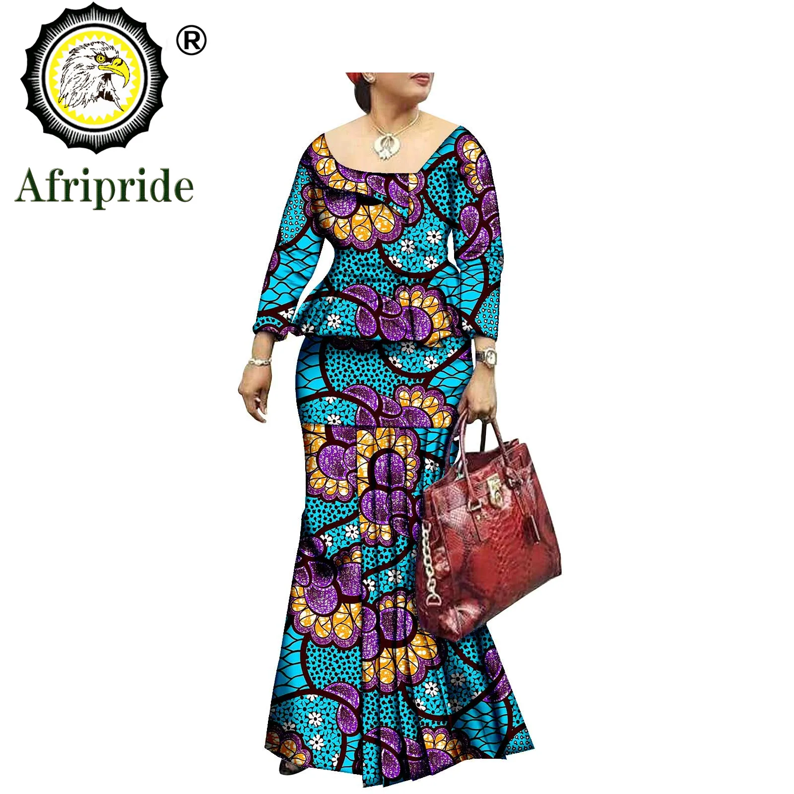 2023 African Dresses for WoMen's Bazin Riche Ankara Print Dashiki Pure Cotton Dress Wax Batik Private Custom S1825074