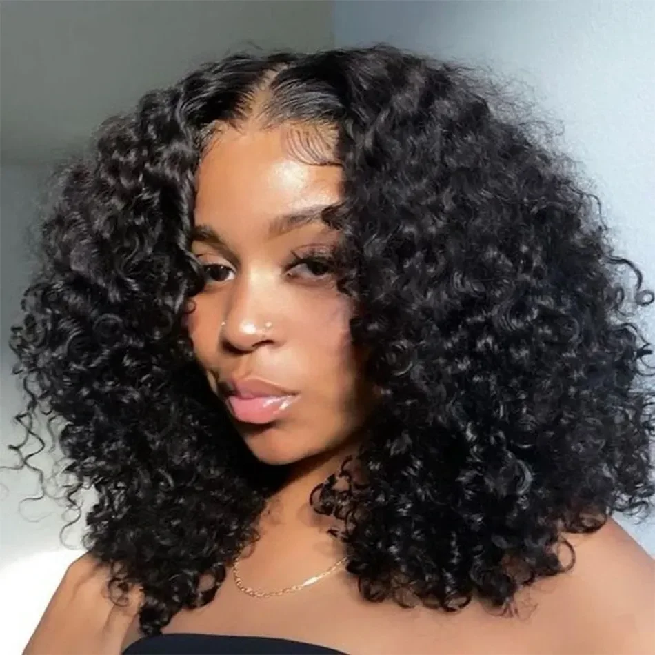 Short Bob Lace Frontal Wig Human Hair 13x4 Deep Wave 180 Density Lace Front Wigs Short Bob Wig Human Hair Lace Frontal Wigs