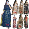 New Trendy Women African Kitenge Clothing Cotton Fat Abaya Kaftan Maxi Dress