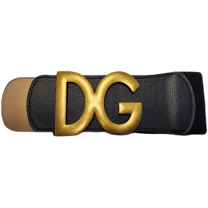 DG black Stretch Waist Belts High Quality Elastic Leather Ladies designer women Stretch Belts