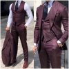 Wedding Tuxedos Suits Slim Fit Bridegroom For Men 3 Pieces Groomsmen Suit Male