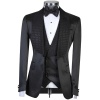 Two Pieces Jacket Vest Custom Made Bridegroom Black Elegant Men Suits With One Button Wedding Formal Occasiom