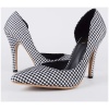 Black & White Gingham Pointed executive Court Shoe With High Heel for women