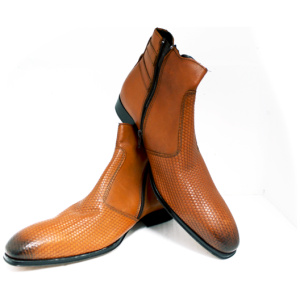 Brown luxery Mens Leather Boots Ivan Troy stylish handmade men shoes