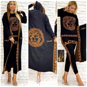 3pcs LV design women dress black gold best quality