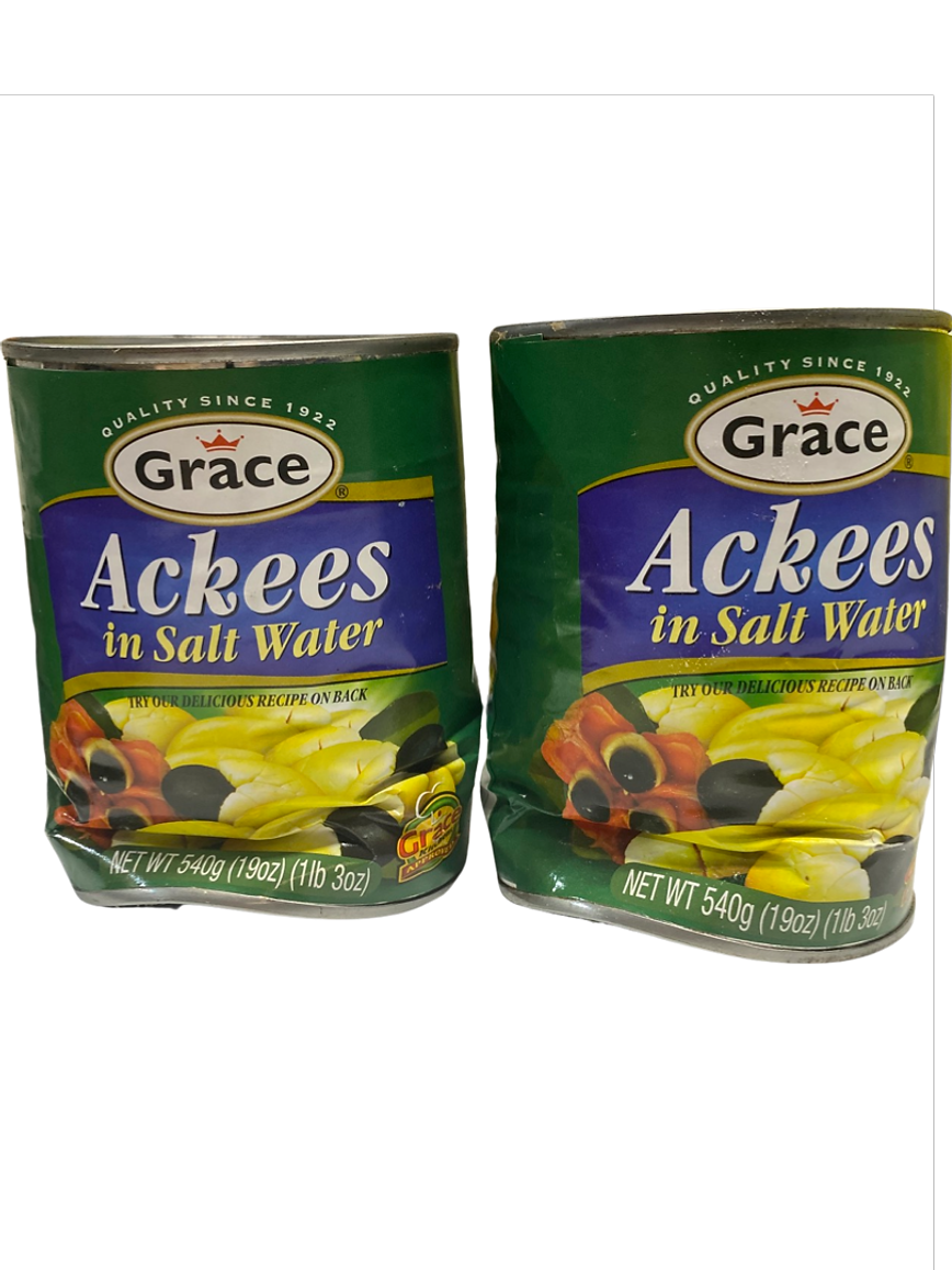 Ackee ~ two cans with dents