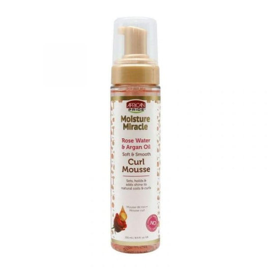 African Pride Moisture Miracle Rose Water & Argan Oil Curl Mousse 8.5 Oz