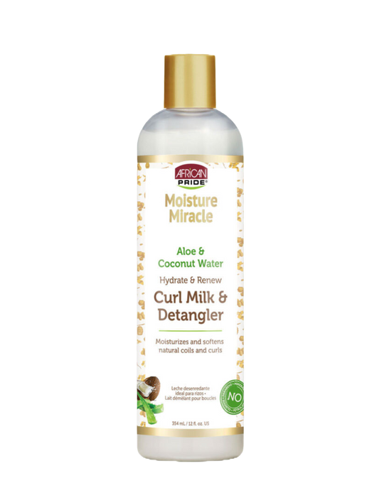 African Pride - Moisture Miracle Hydrate & Renew Curl Milk & Hair Detangler 12oz