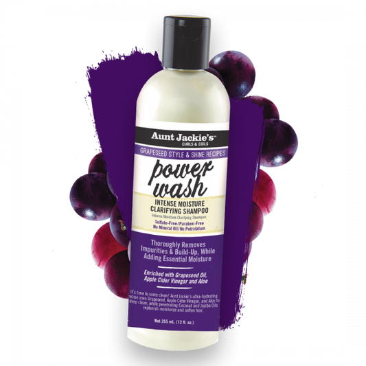 Aunt Jackie's Grapseed - Power Wash Intense Moisture Clarifying Shampoo 12oz