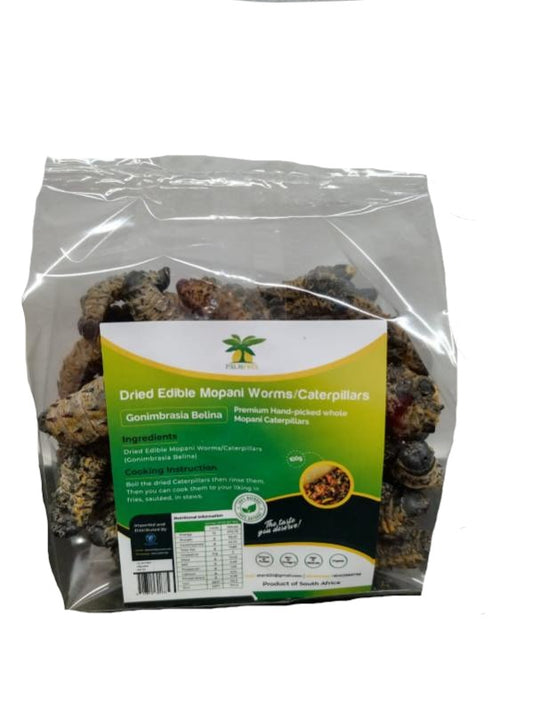 Dried Edible Mopani worms/caterpillars