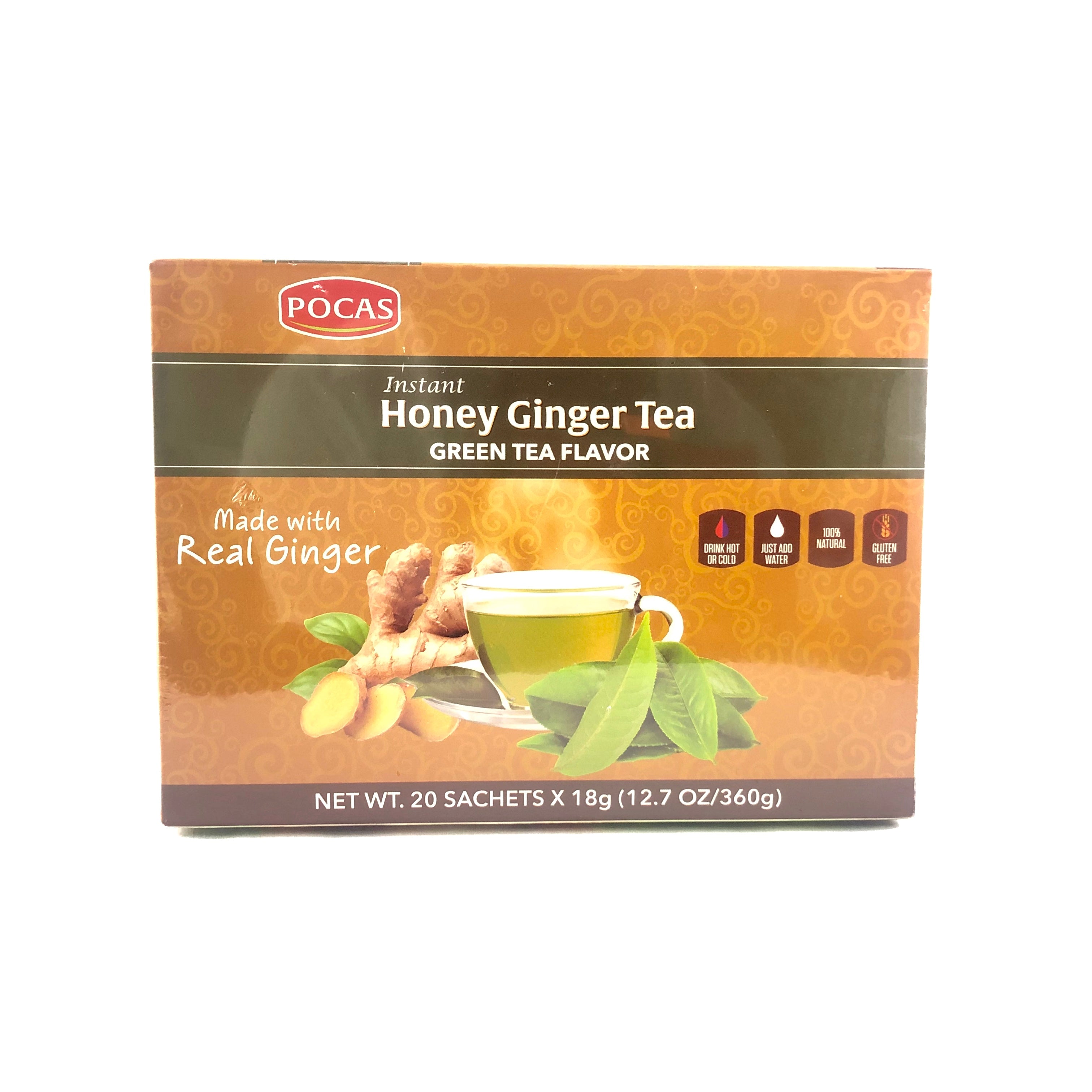 Instant Honey Ginger Tea - Green Tea Flavor